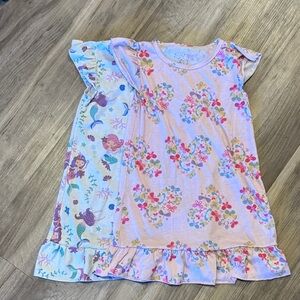 Girls' Floral and Mermaid Nightgown Set